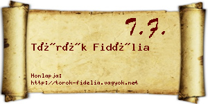 Török Fidélia névjegykártya